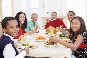 Family All Together At Christmas Dinner
