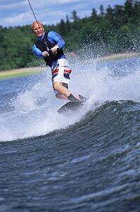 Man waterskiing