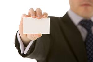 Businessman Holding Business Card 