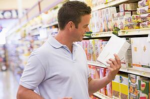 Man shopping at grocery store