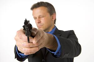 Businessman Pointing Gun 