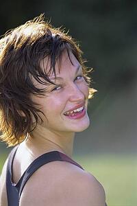 Woman exercising in park