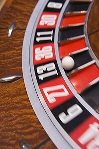 Roulette game wheel (close up/blur)