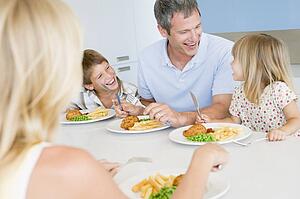 Family Eating A meal, mealtime Together 