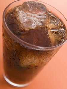 Glass of Cola with Ice Cubes