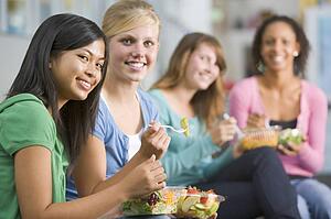 Students having lunch