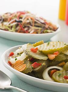 Bread and Butter' Gherkins with Seeded Slaw