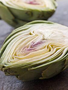 Halved artichoke