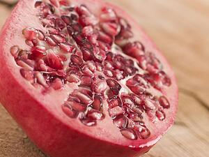 Halved fresh pommegranate