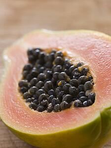 Halved papaya