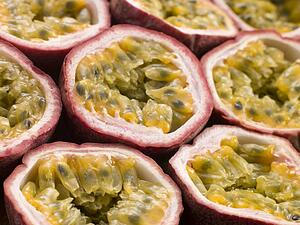 Halved passion fruit