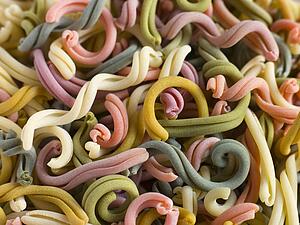 Multi-coloured pasta