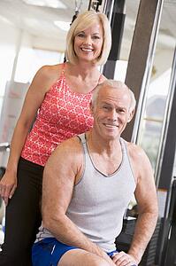 Man And Woman At Gym Together
