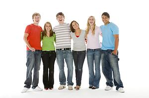 Portrait Of Teenage Girls And Boys