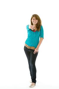 Full Length Portrait Of Teenage Girl