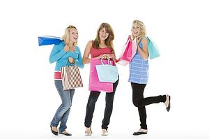 Teenage Girls With Shopping Bags