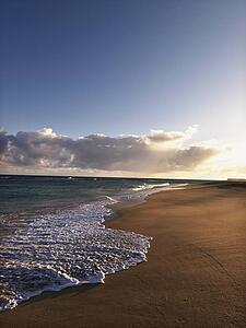 The beach at dusk in Maui, Hawaii