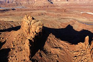 Aerial landscape of rock formations in Canyonlands National Park, Utah, United States