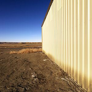 Industrial storage building in rural Utah desert