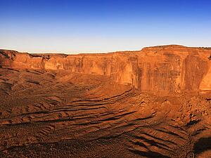 Scenic landscape of canyon in Monument Valley