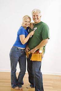 Couple with household tools