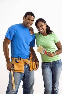 Couple with home repair tools