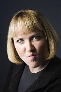 Woman with bad look on her face