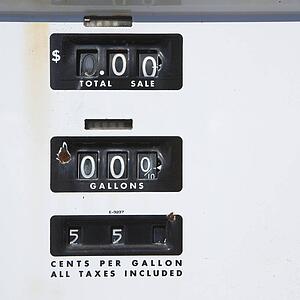 Close up of meter on old gas tank