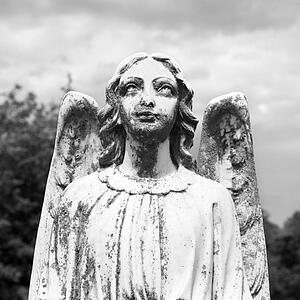 Guardian Angel statue in graveyard