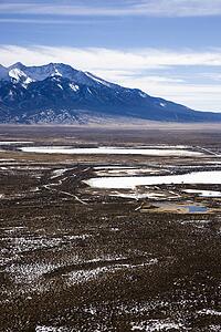Landscape of mountains and plains in rural Colorado, United States