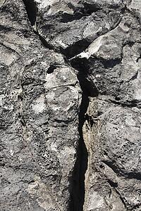 Close-up of rock with crack in Maui, Hawaii
