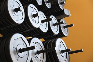 Stacked barbells with weights