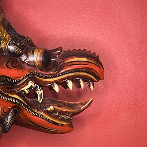 Close up of unique Asian style dragon mask