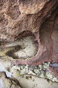 Close-up of rocky cliff wall in Maui, Hawaii, USA