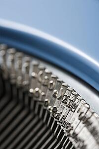 Selective focus, close up of typewriter typebars