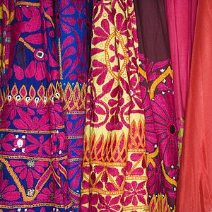 Close up of colorful fabric