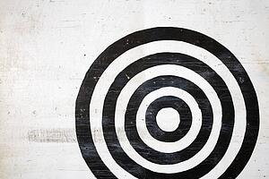 Black and white bullseye target