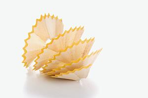 Close up of spiral pencil shavings
