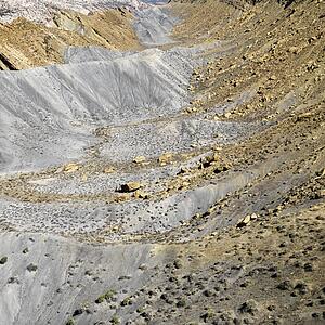 Rocky landscape in desert of Cottonwood Canyon, Utah
