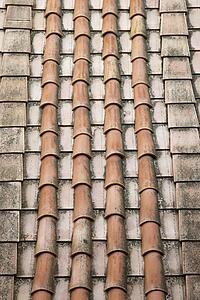 Rooftop shingles in Rome, Italy