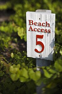 Beach access sign on Bald Head Island, North Carolina
