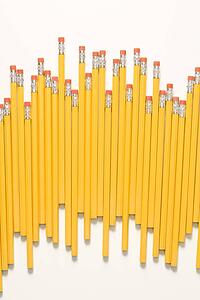 Uneven row of pencils.
