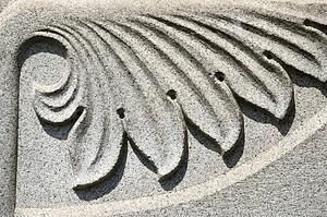 Detail of gravestone in graveyard