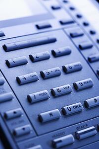 Close-up of a business telephone keypad