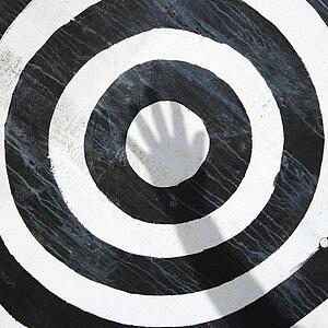 Black and white bullseye target