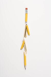 Pencil broken in several places