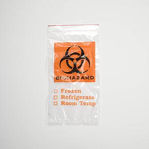 Still life of plastic biohazard bag
