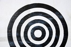 Black and white bullseye target