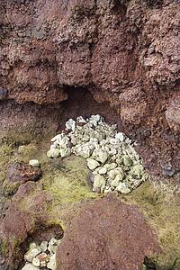 Close-up of rocky cliff wall in Maui, Hawaii,