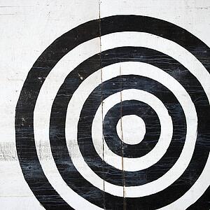 Black and white bullseye target